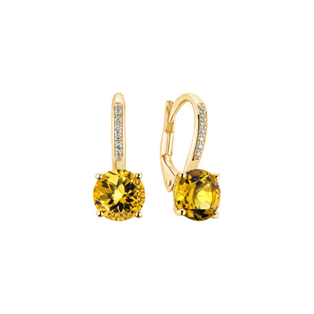 Diamond earrings with Citrine Carleton