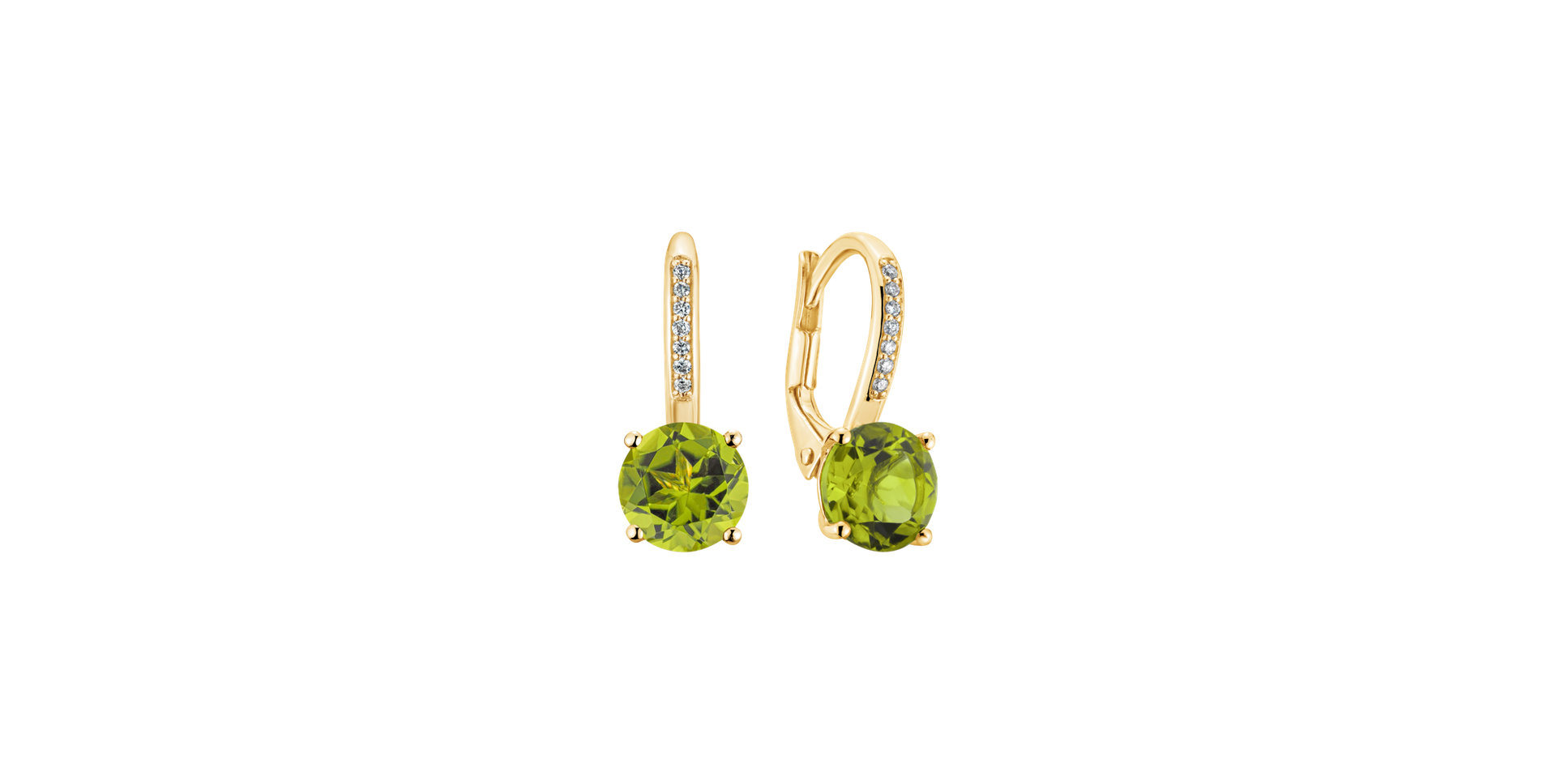 Diamond earrings with Peridote Carleton
