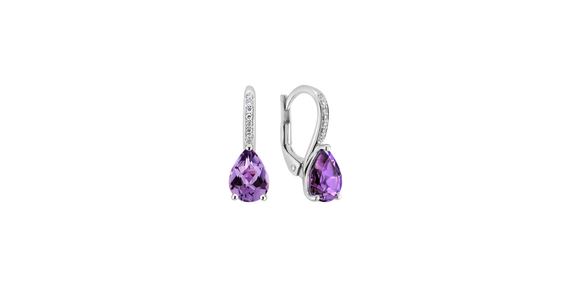 Diamond earrings with Amethyst Lauriene