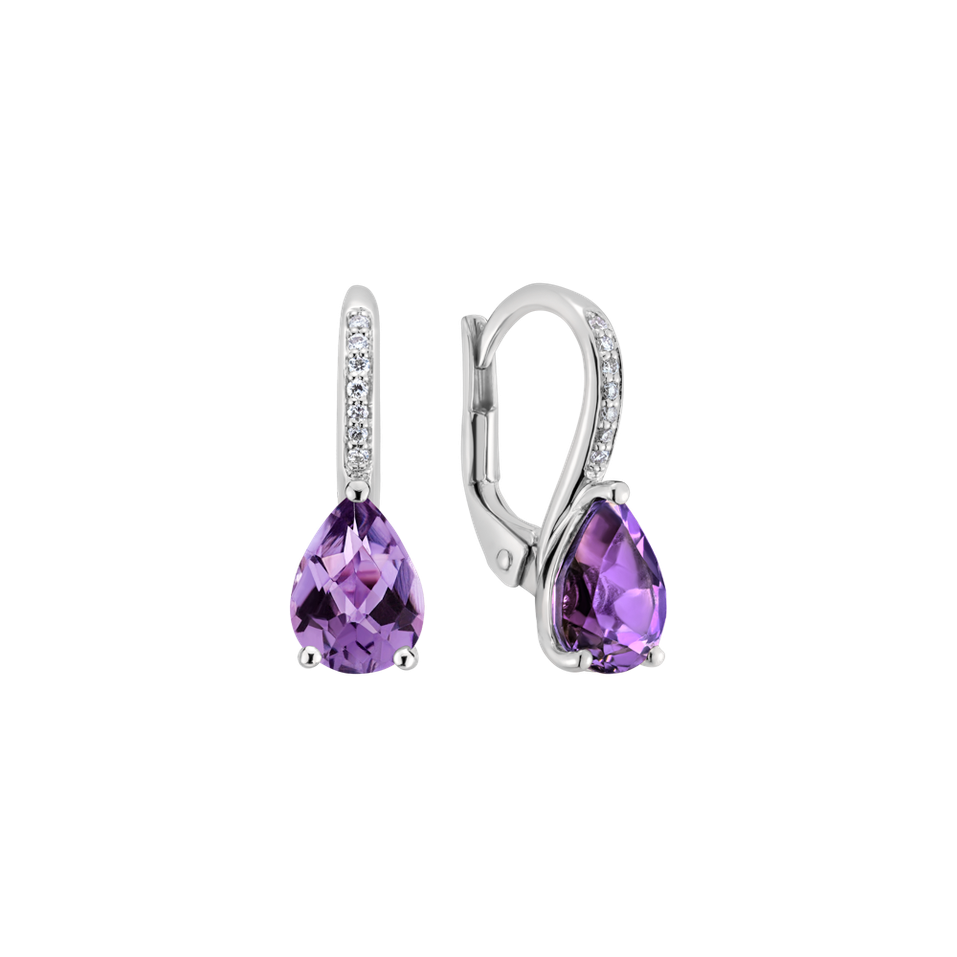 Diamond earrings with Amethyst Lauriene