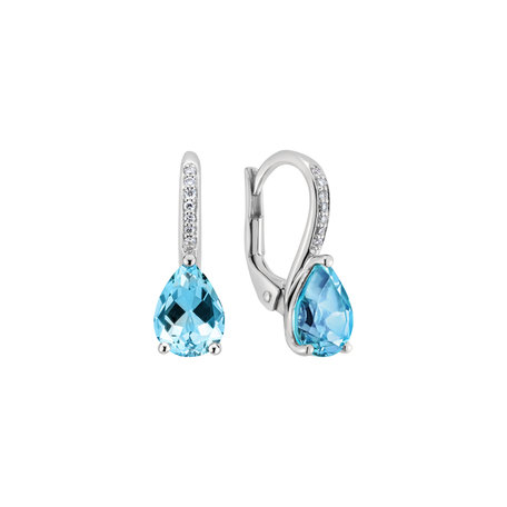 Diamond earrings with Topaz Lauriene