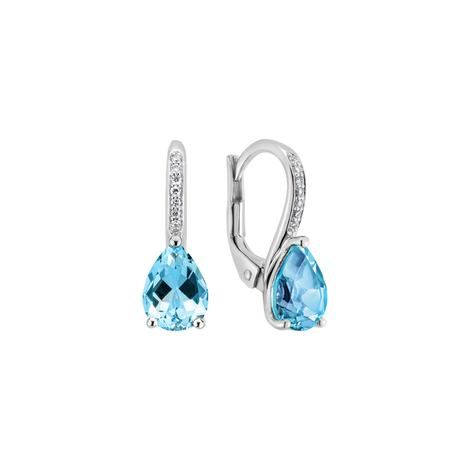 Diamond earrings with Topaz Lauriene