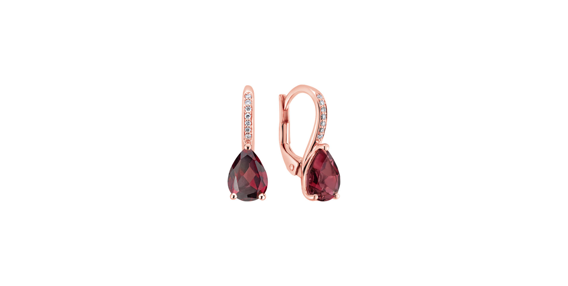 Diamond earrings with Rhodolite Lauriene