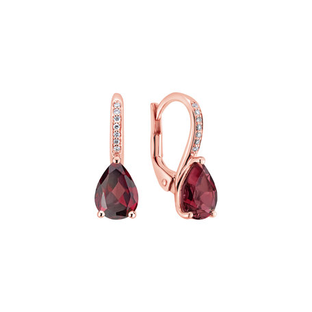 Diamond earrings with Rhodolite Lauriene