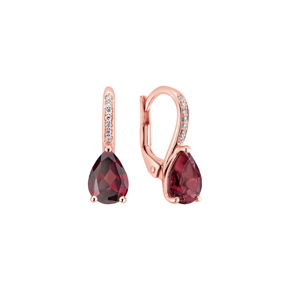 Diamond earrings with Rhodolite Lauriene