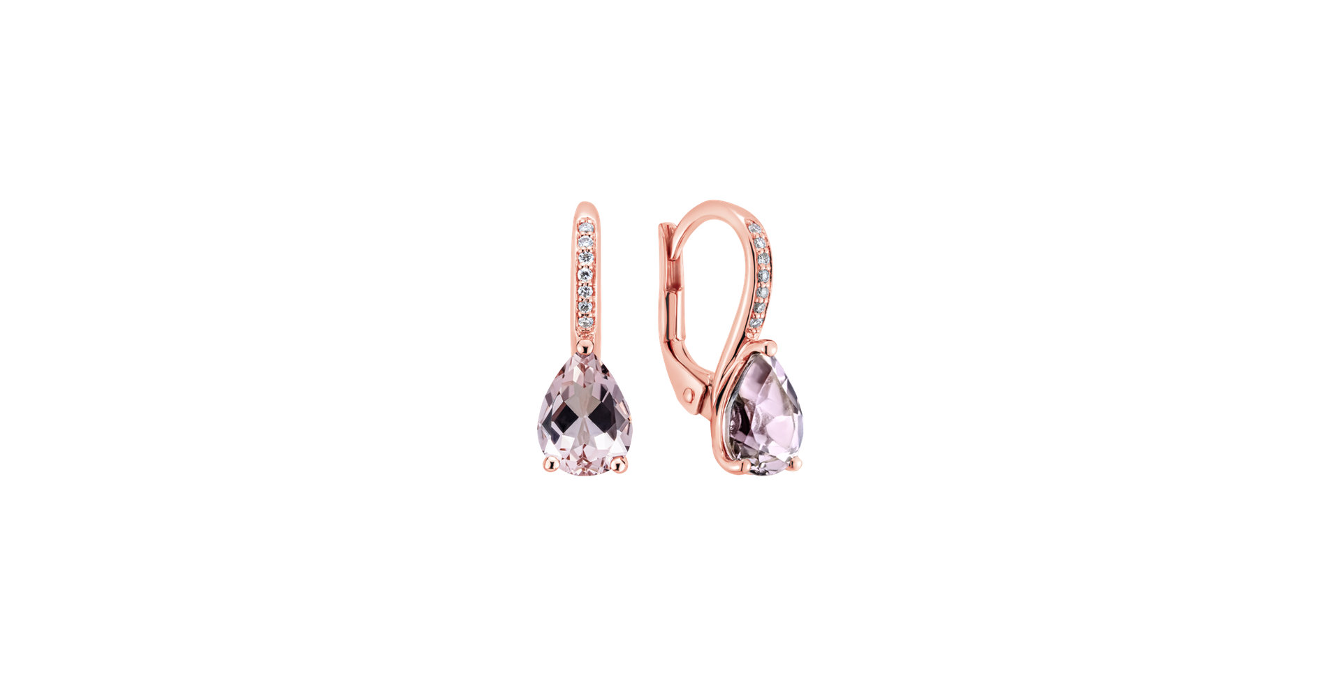 Diamond earrings with Morganite Lauriene