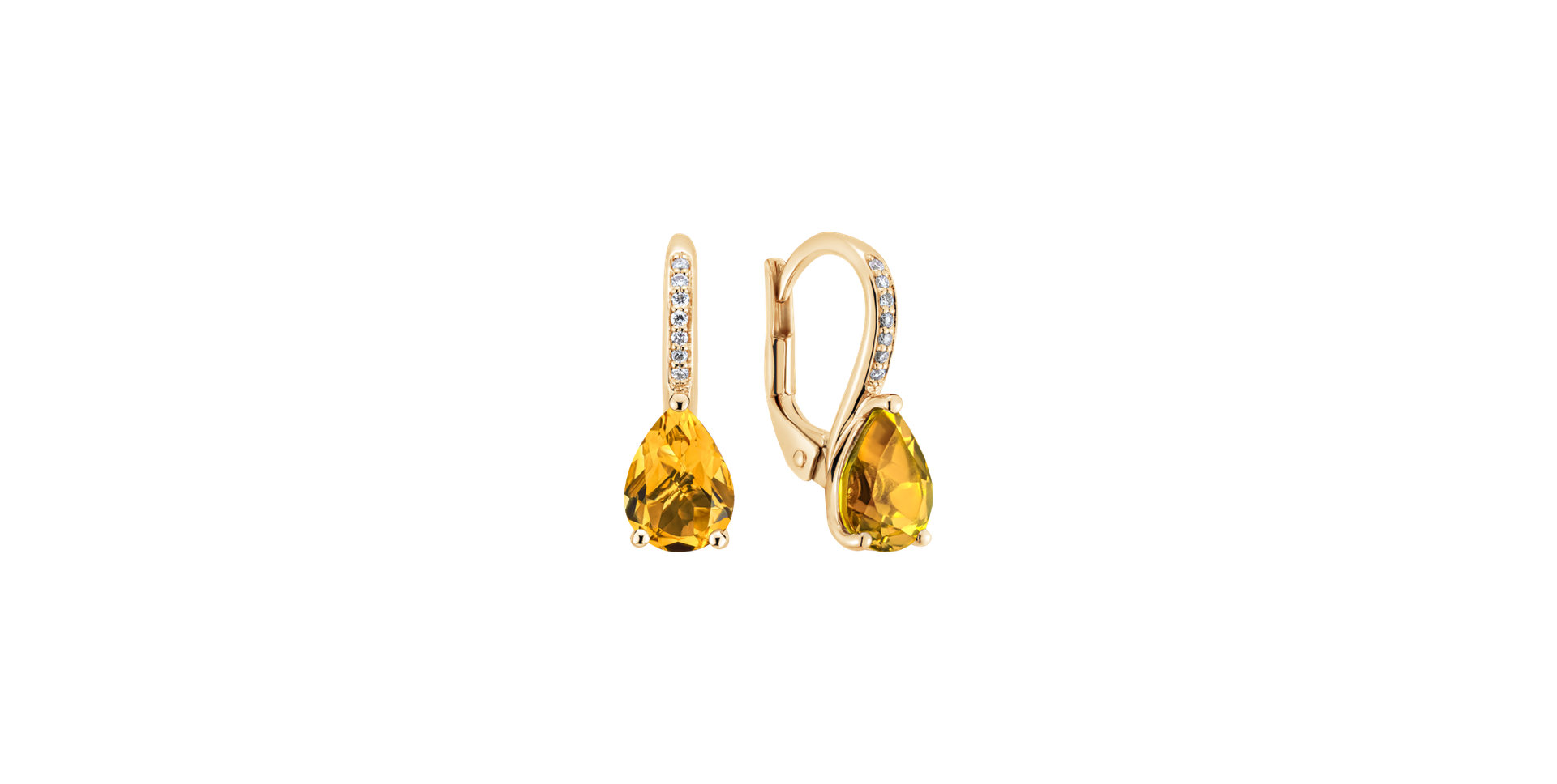 Diamond earrings with Citrine Lauriene