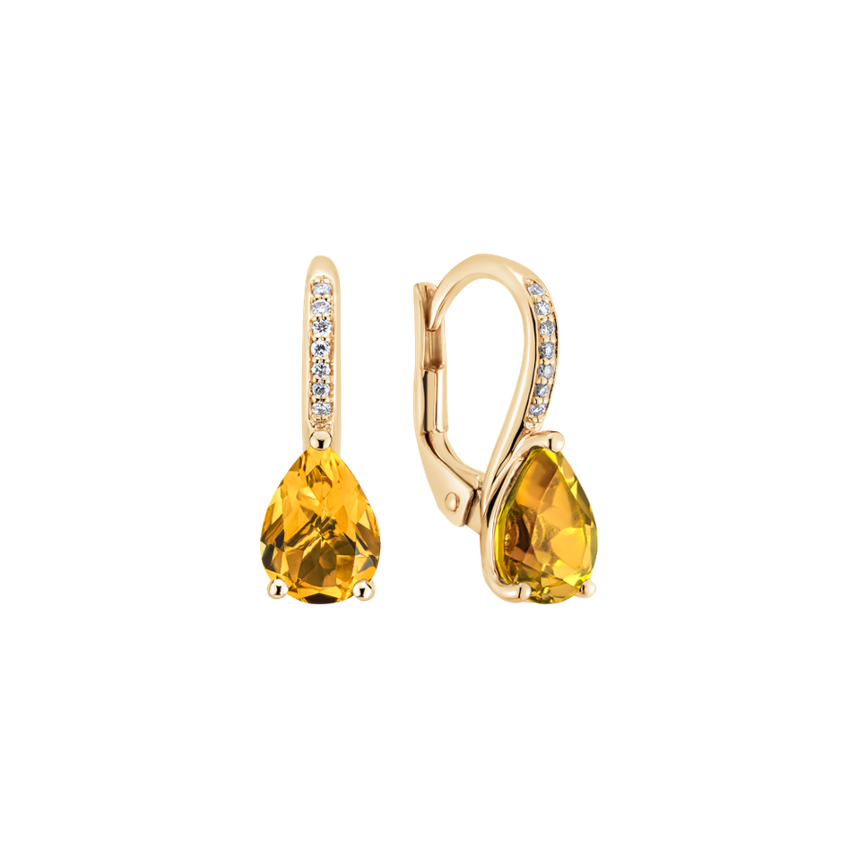 Diamond earrings with Citrine Lauriene