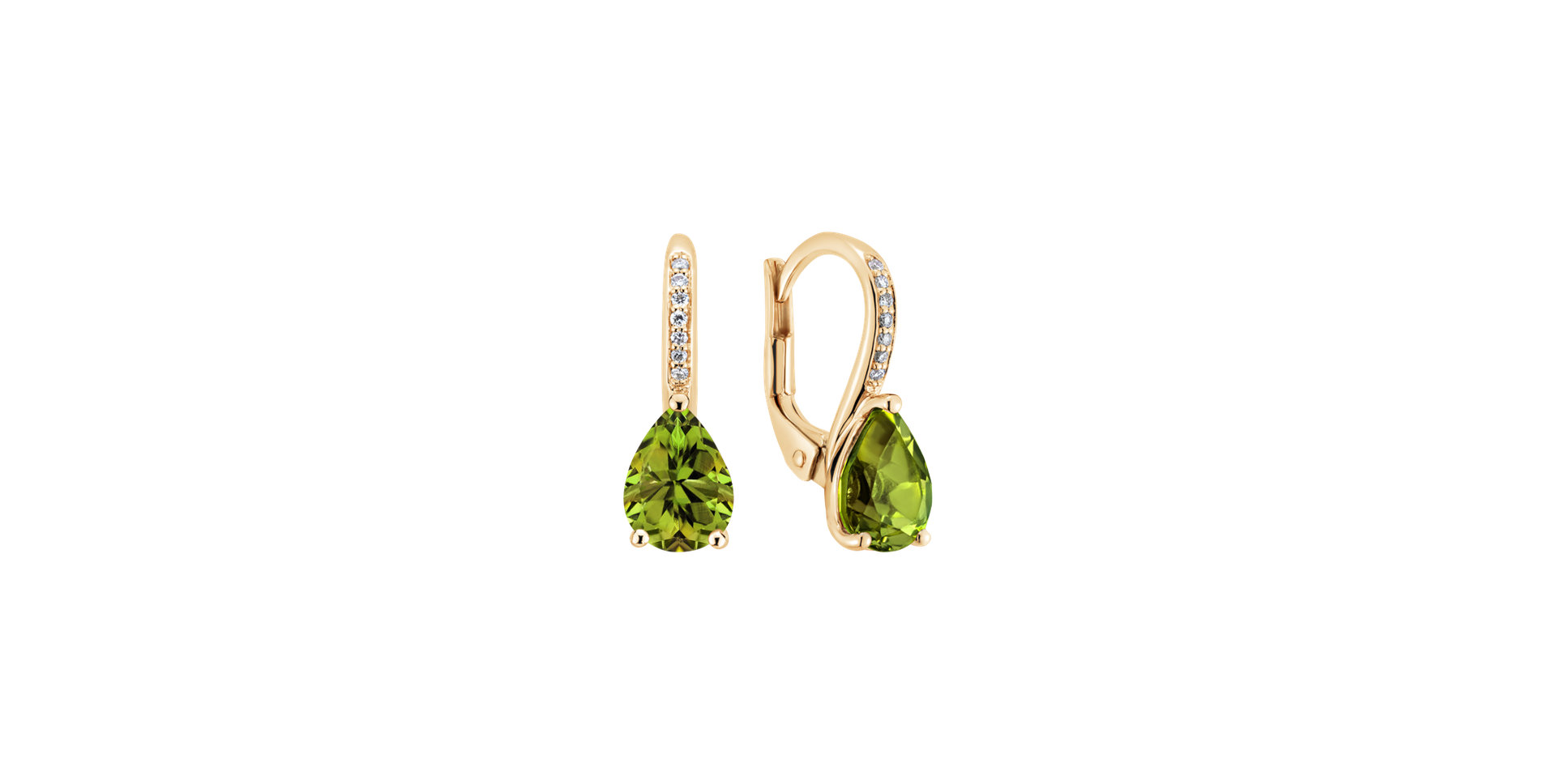 Diamond earrings with Peridote Lauriene