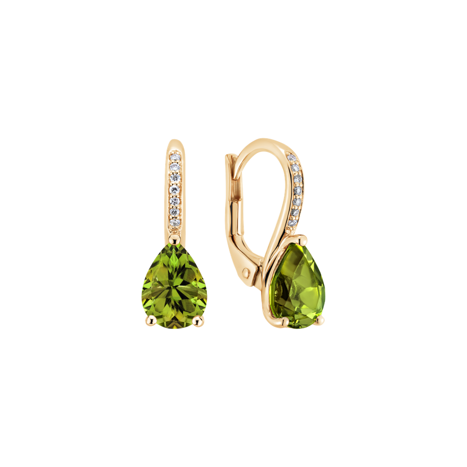 Diamond earrings with Peridote Lauriene