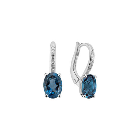 Diamond earrings with Topaz Lauriene