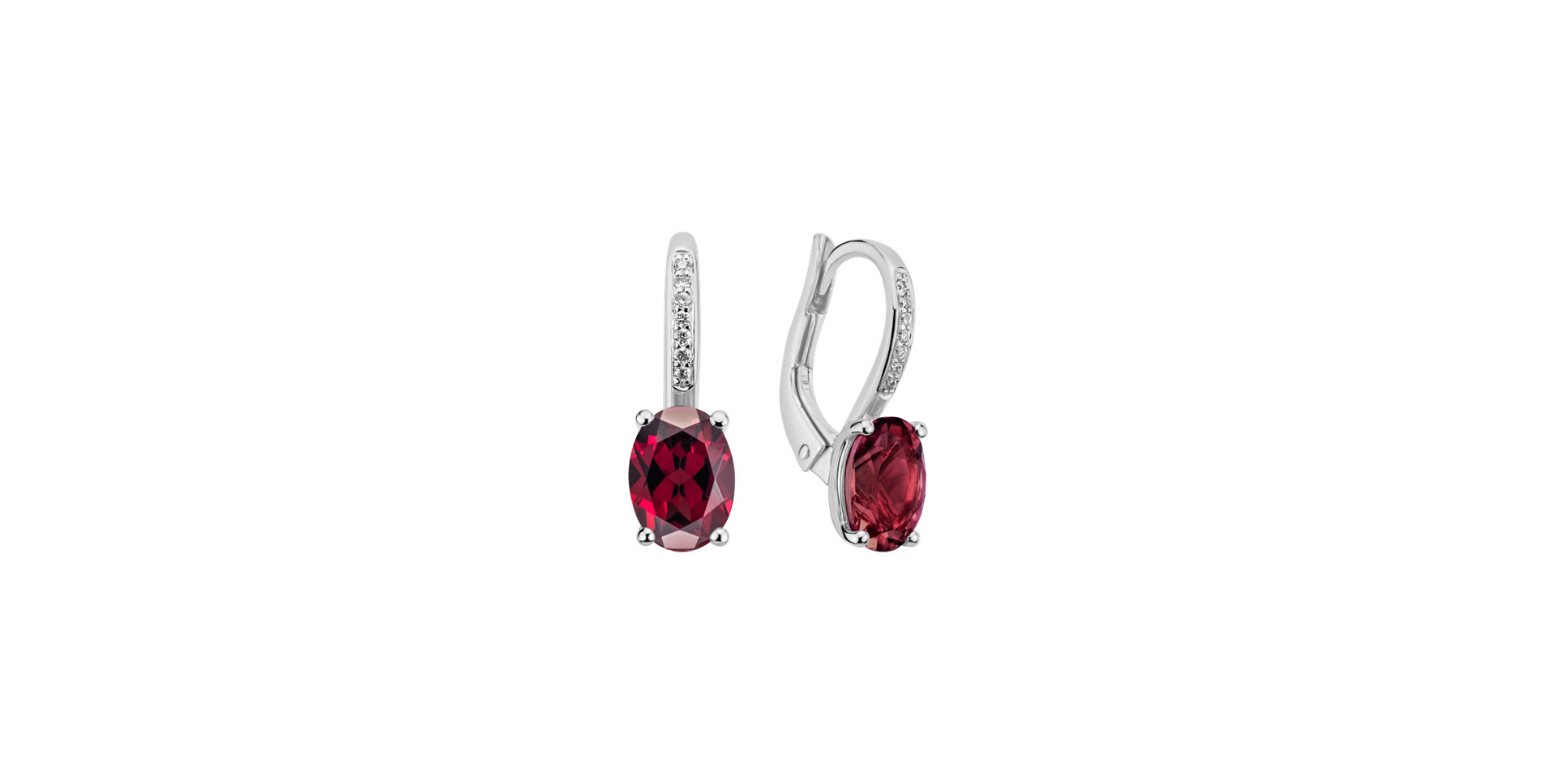 Diamond earrings with Rhodolite Lauriene