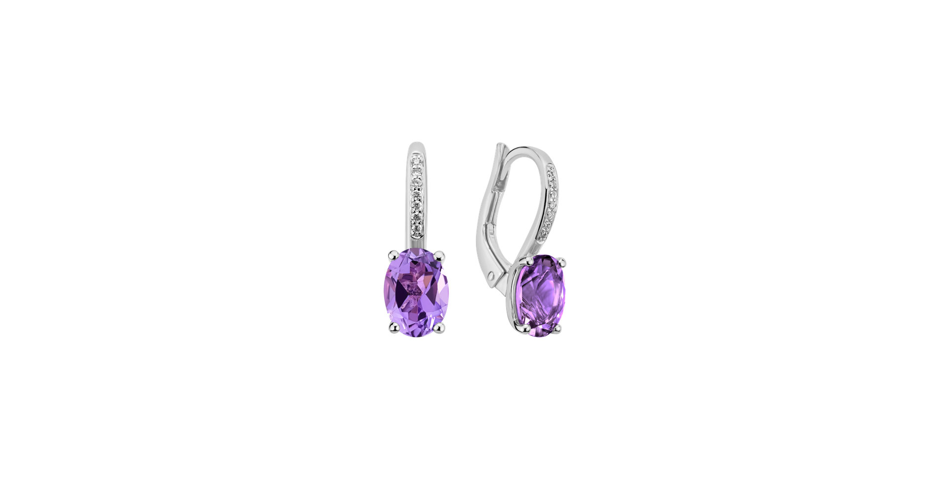 Diamond earrings with Amethyst Lauriene