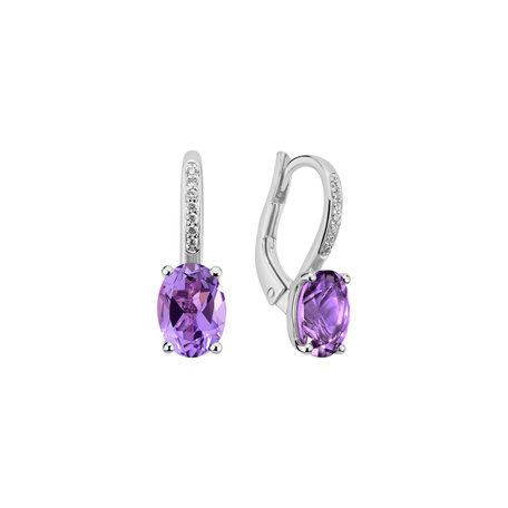 Diamond earrings with Amethyst Lauriene