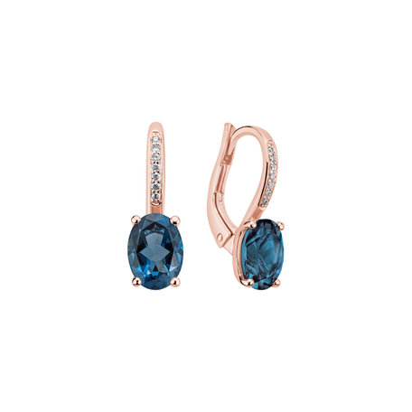 Diamond earrings with Topaz Lauriene