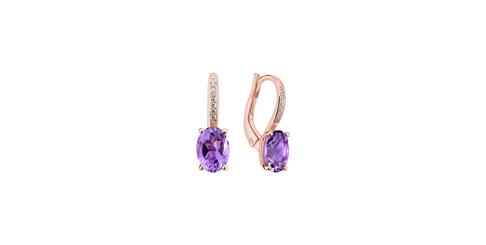 Diamond earrings with Amethyst Lauriene