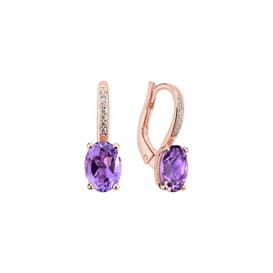 Diamond earrings with Amethyst Lauriene