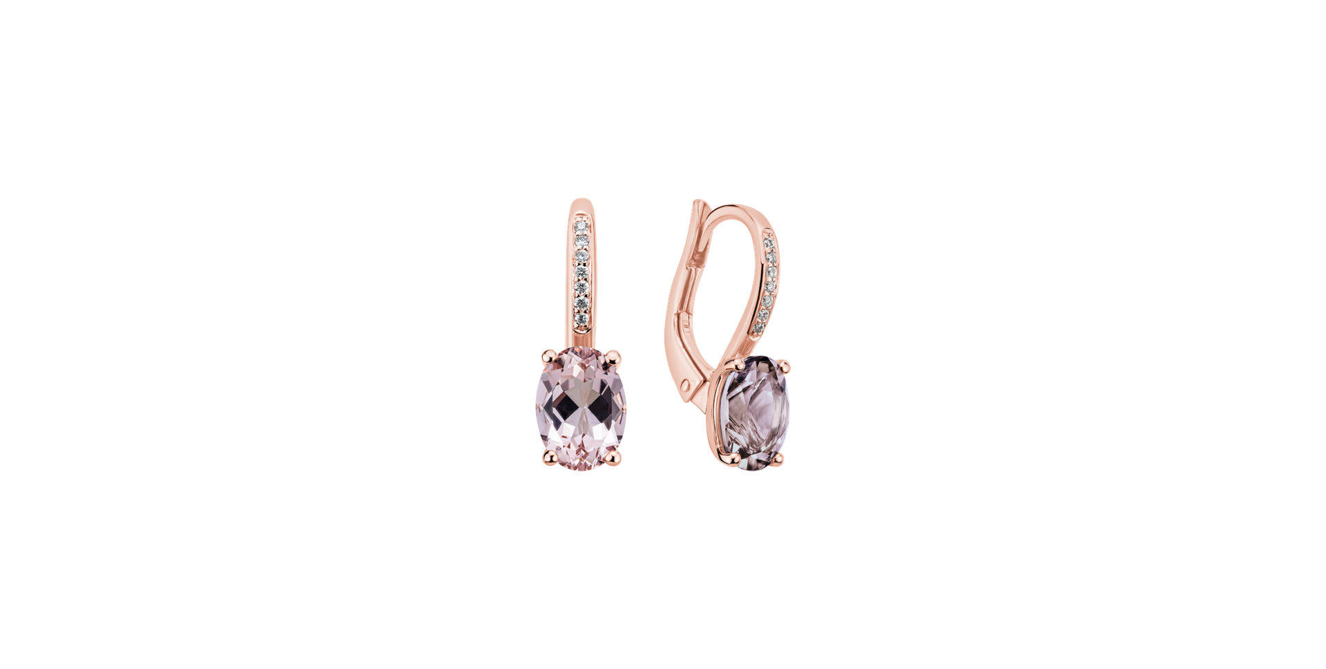 Diamond earrings with Morganite Lauriene