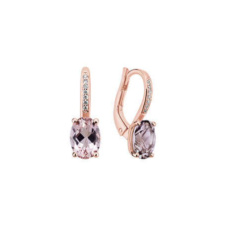 Diamond earrings with Morganite Lauriene