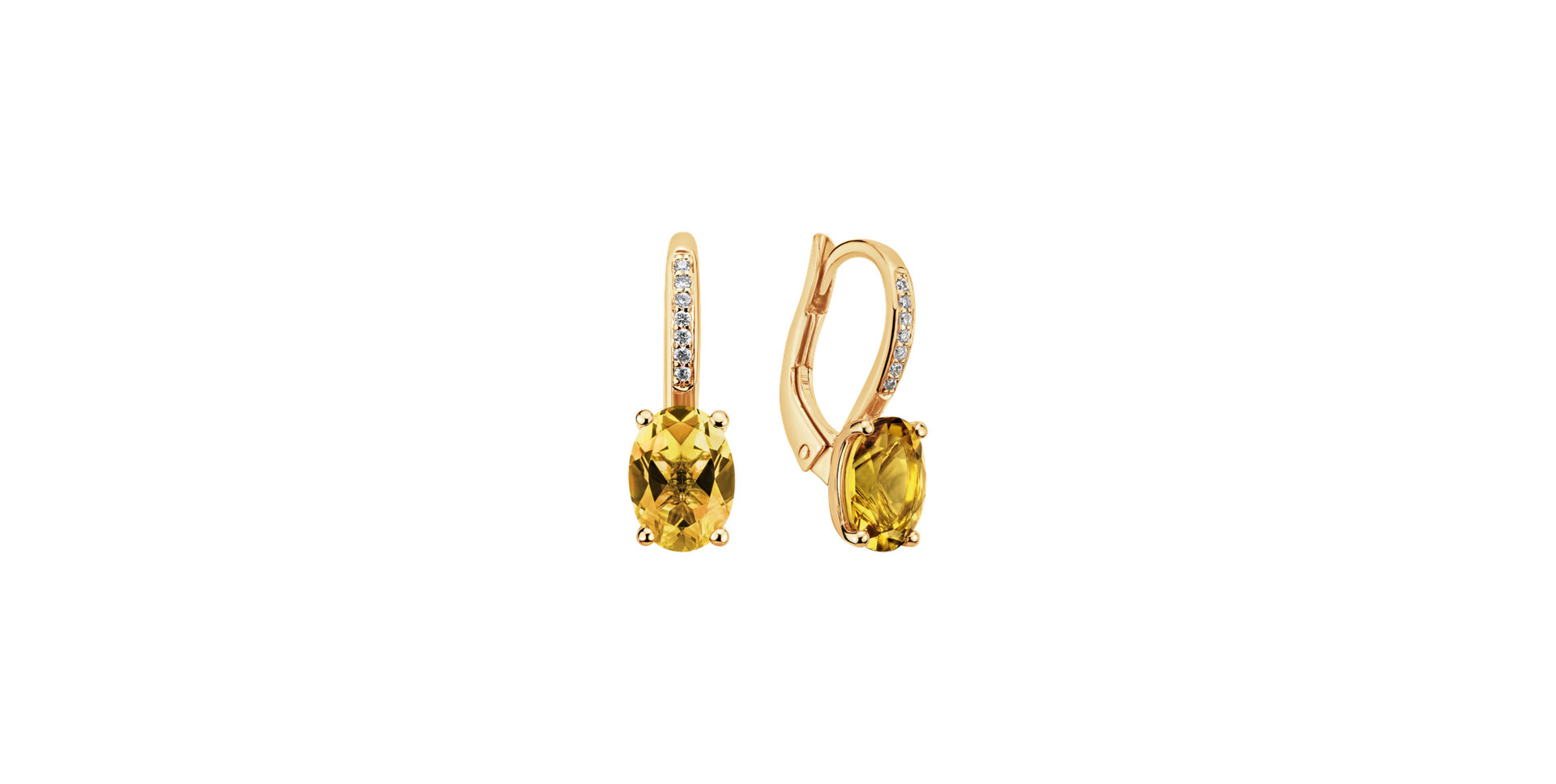Diamond earrings with Citrine Lauriene