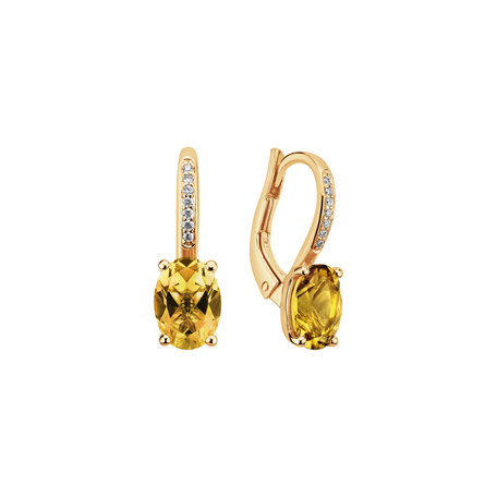 Diamond earrings with Citrine Lauriene