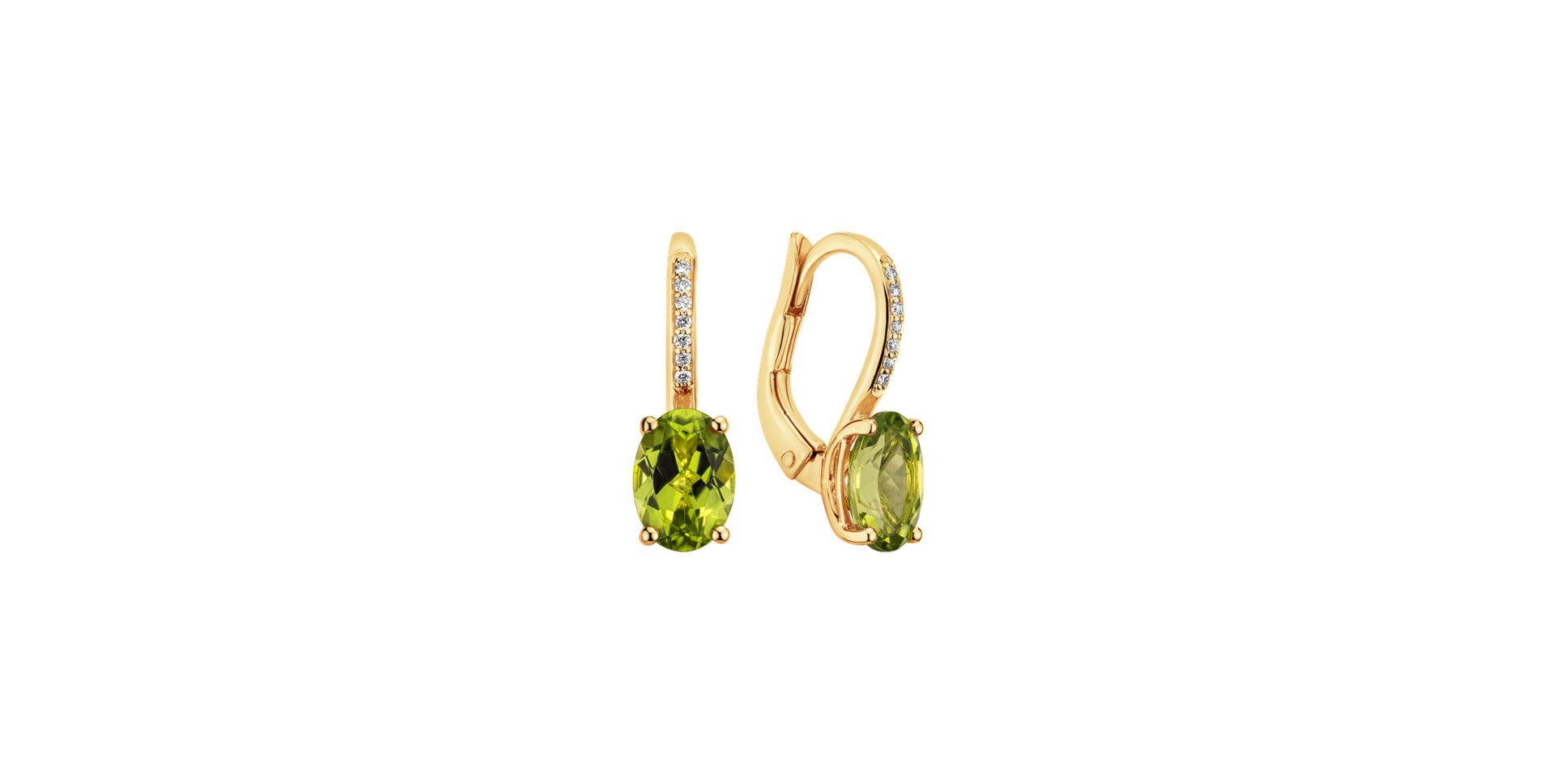 Diamond earrings with Peridot Lauriene