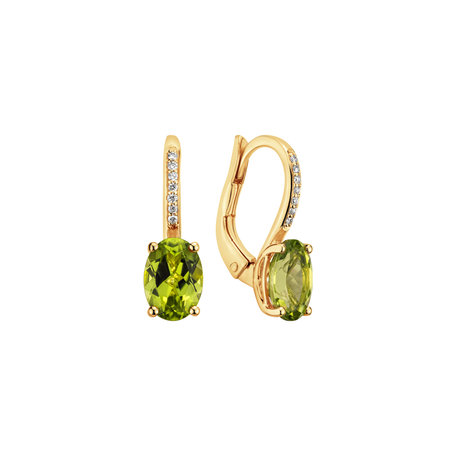 Diamond earrings with Peridot Lauriene