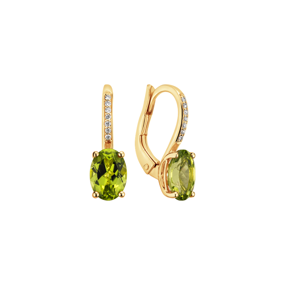 Diamond earrings with Peridot Lauriene