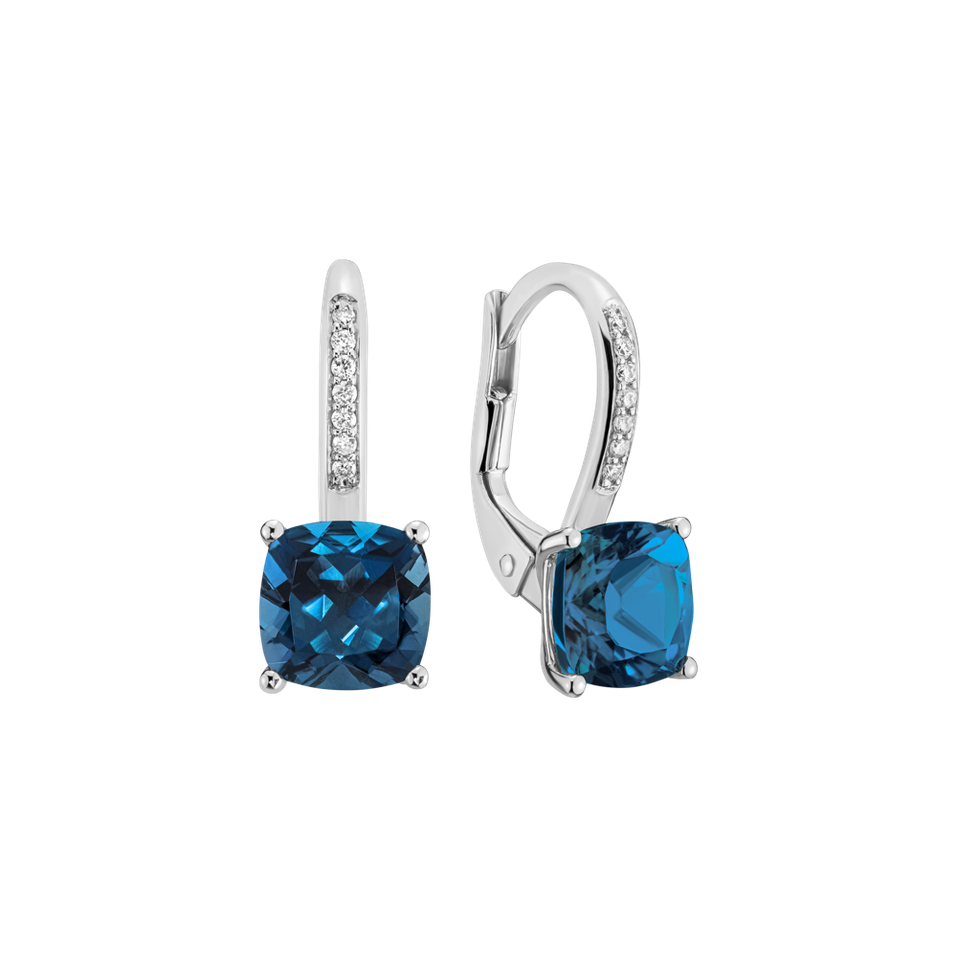 Diamond earrings with Topaz Calypso