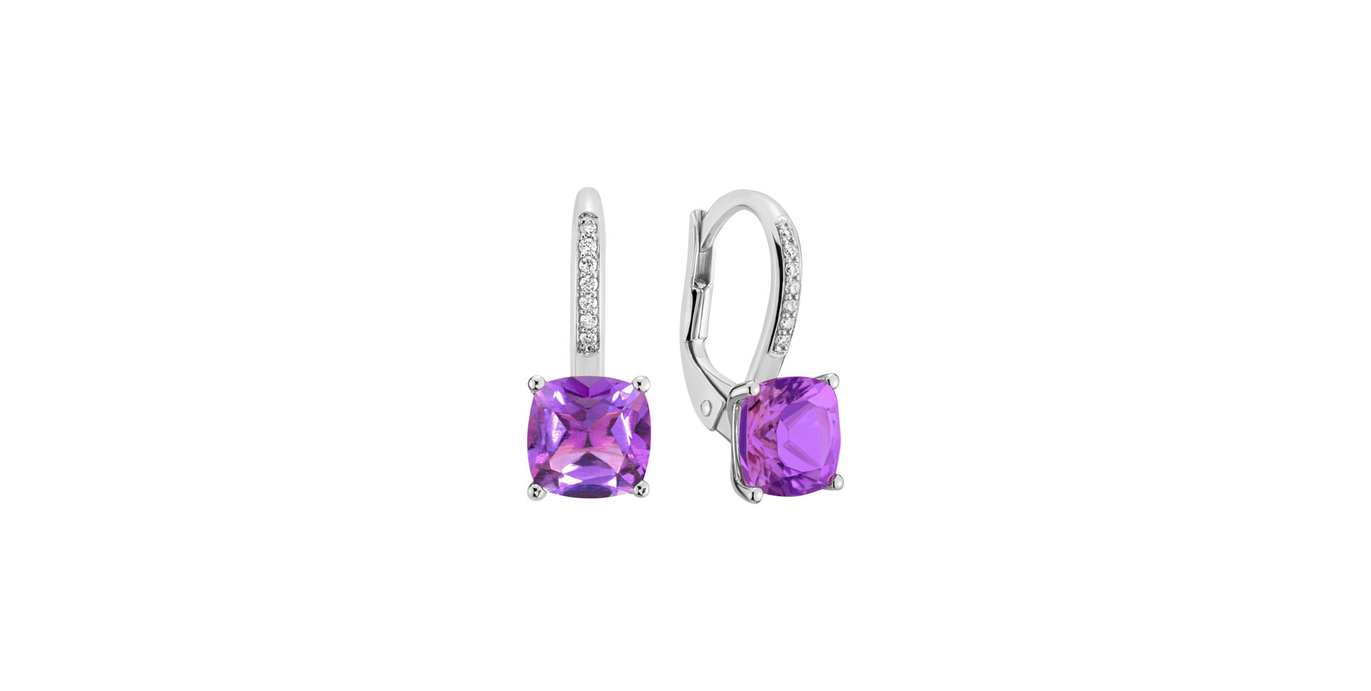 Diamond earrings with Amethyst Calypso