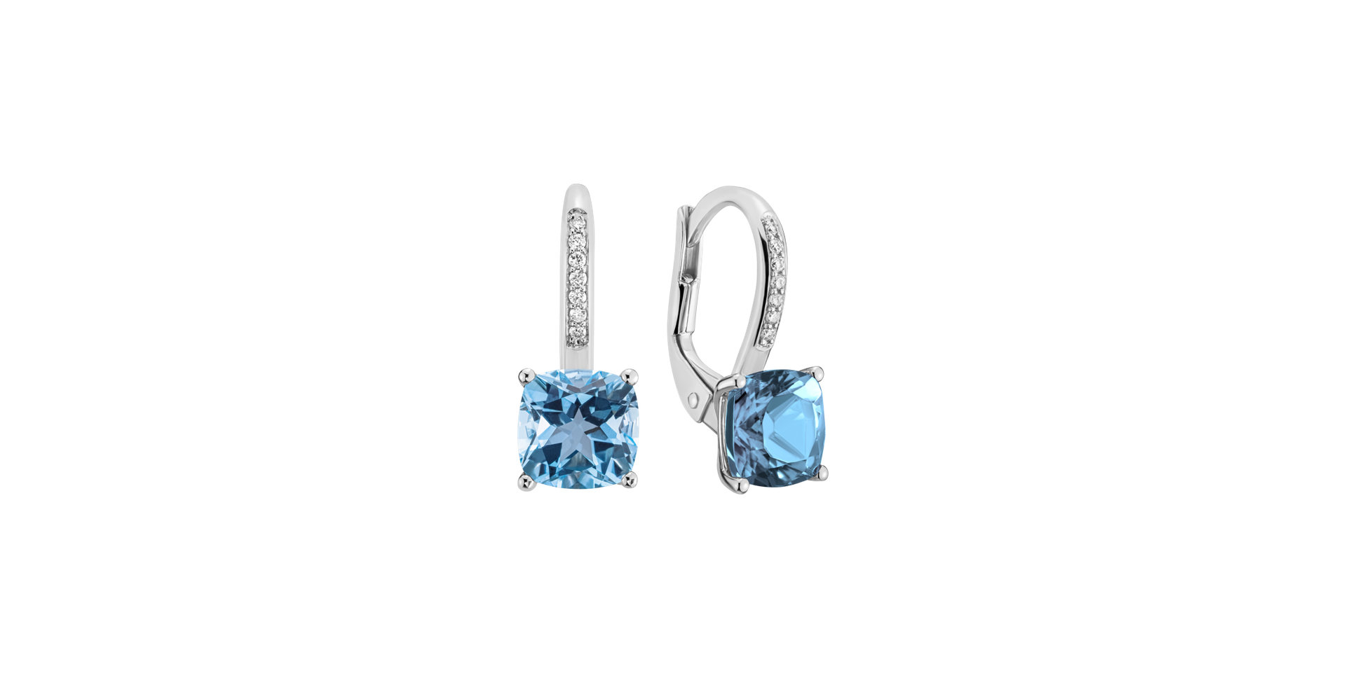 Diamond earrings with Topaz Calypso