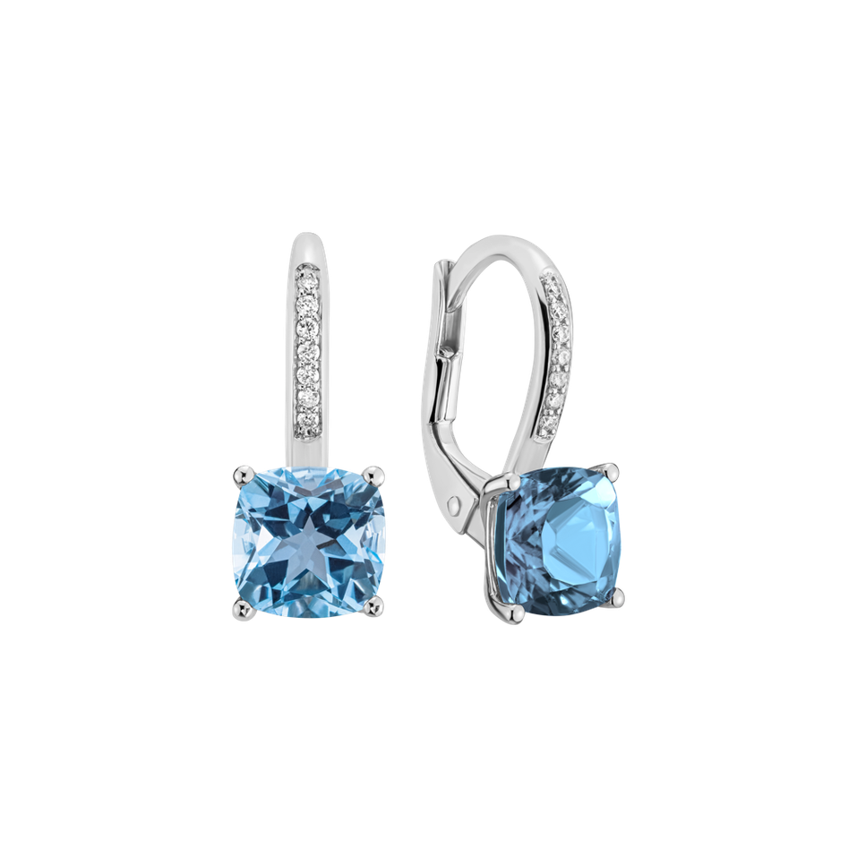 Diamond earrings with Topaz Calypso