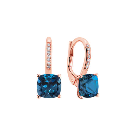 Diamond earrings with Topaz Calypso