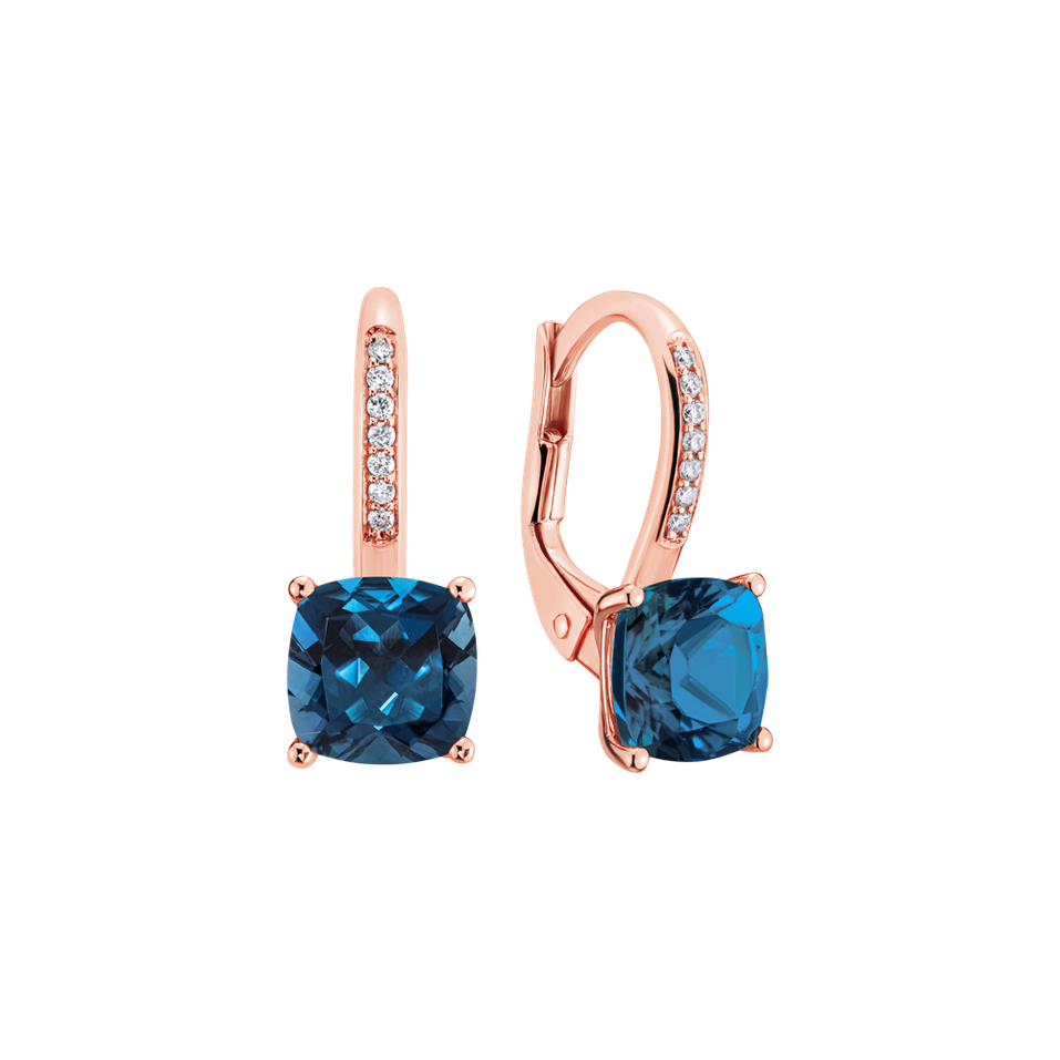 Diamond earrings with Topaz Calypso