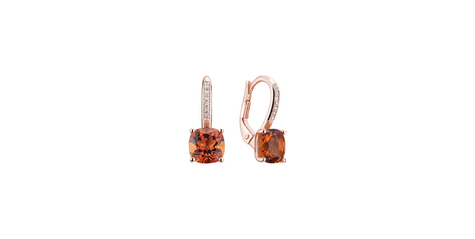Diamond earrings with Citrine Calypso