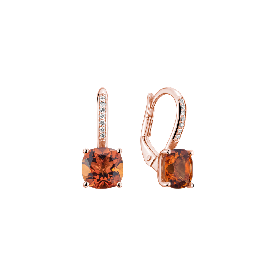 Diamond earrings with Citrine Calypso