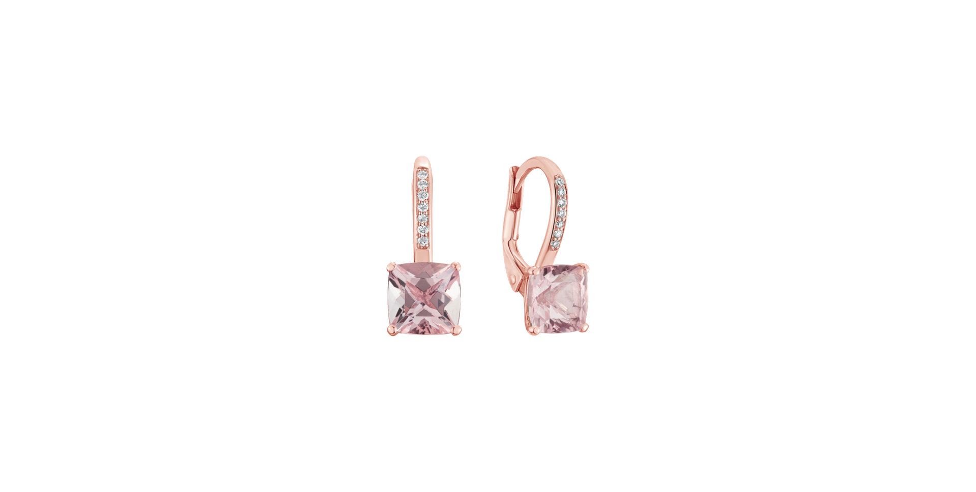 Diamond earrings with Morganite Calypso