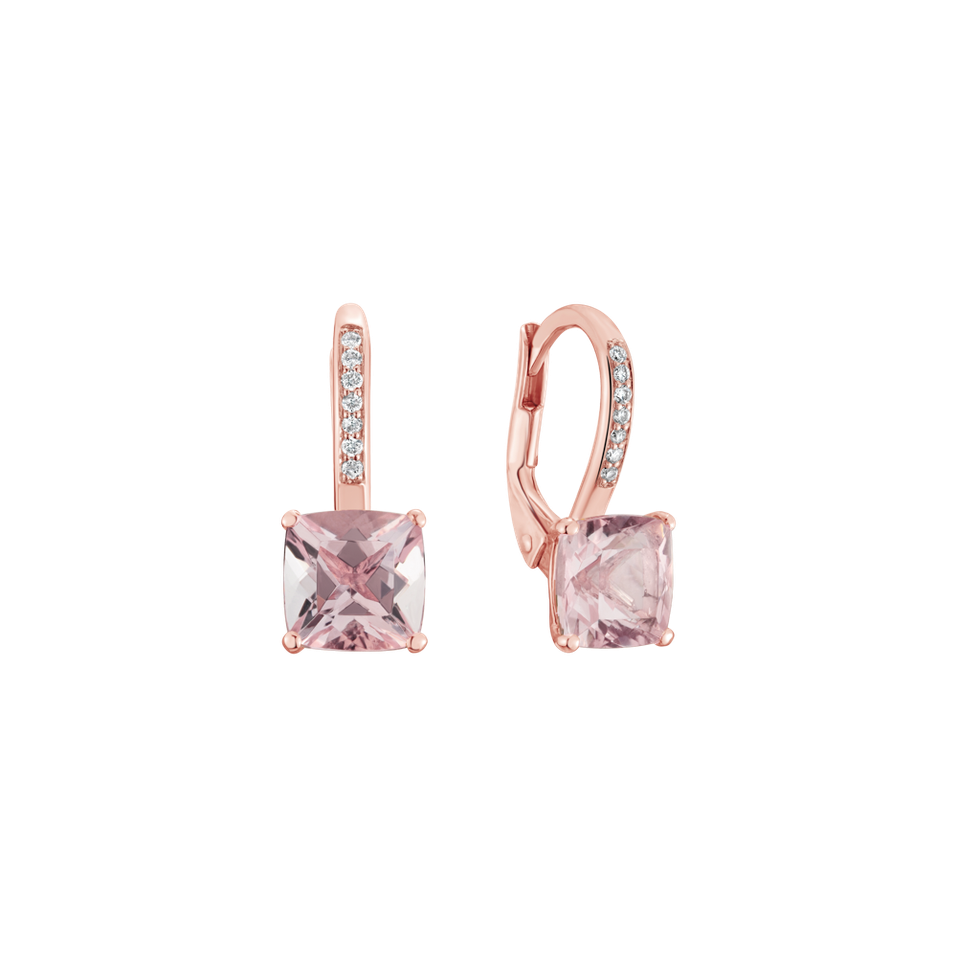 Diamond earrings with Morganite Calypso
