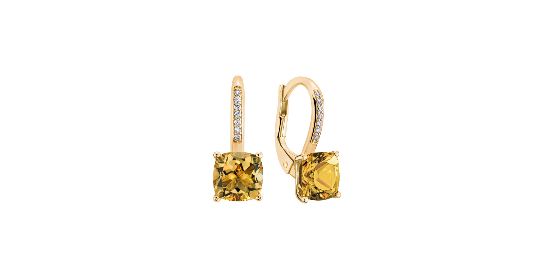Diamond earrings with Citrine Calypso