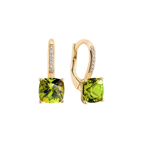 Diamond earrings with Peridot Calypso