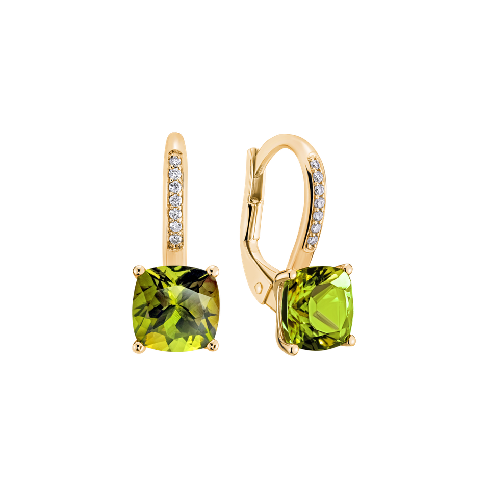 Diamond earrings with Peridot Calypso