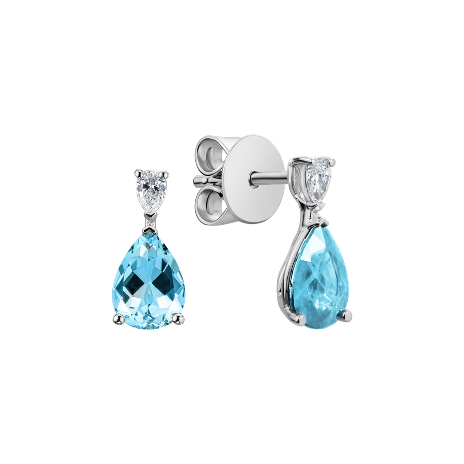 Diamond earrings with Topaz Whispers of Light