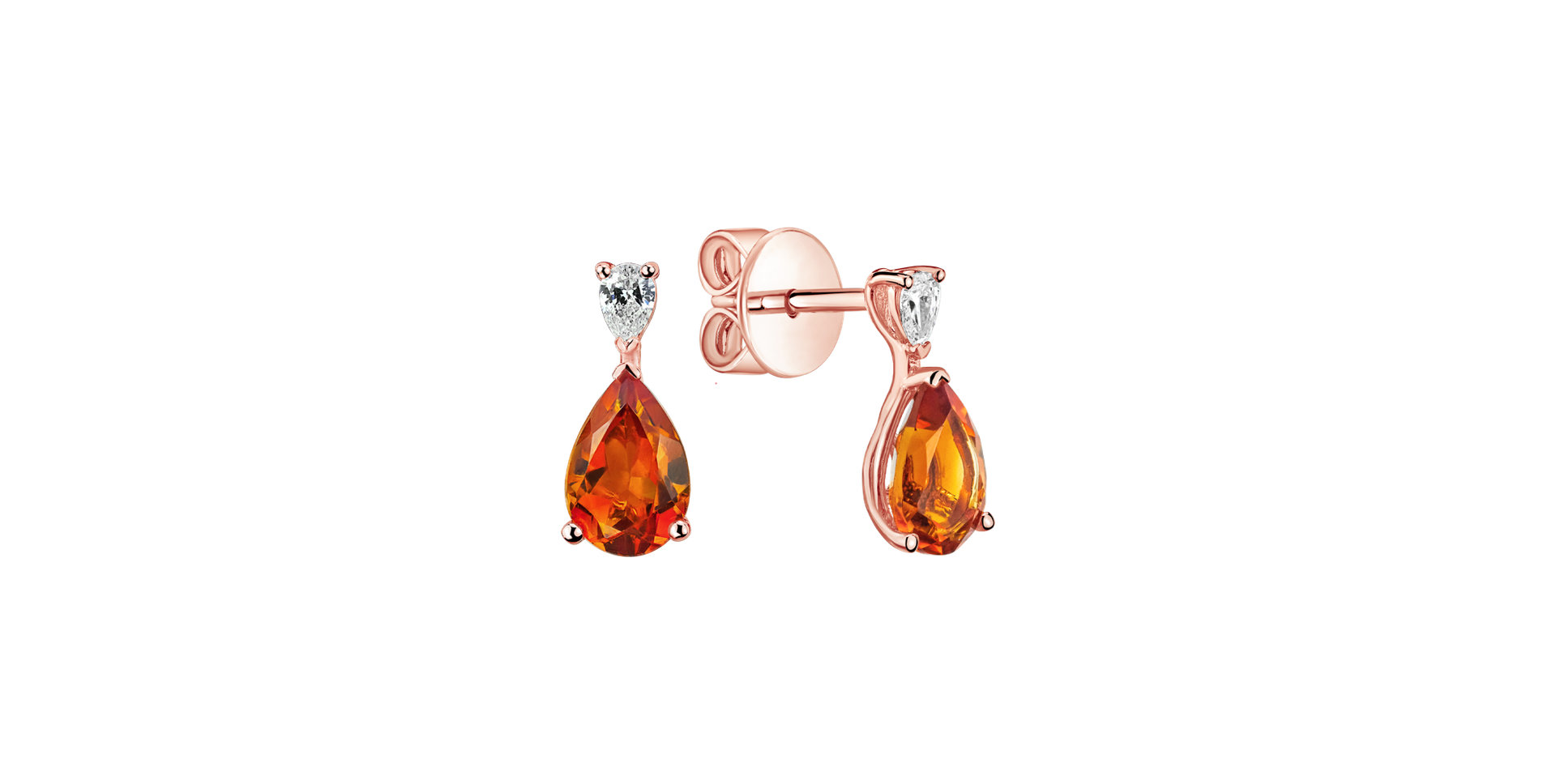 Diamond earrings with Citrine Whispers of Light