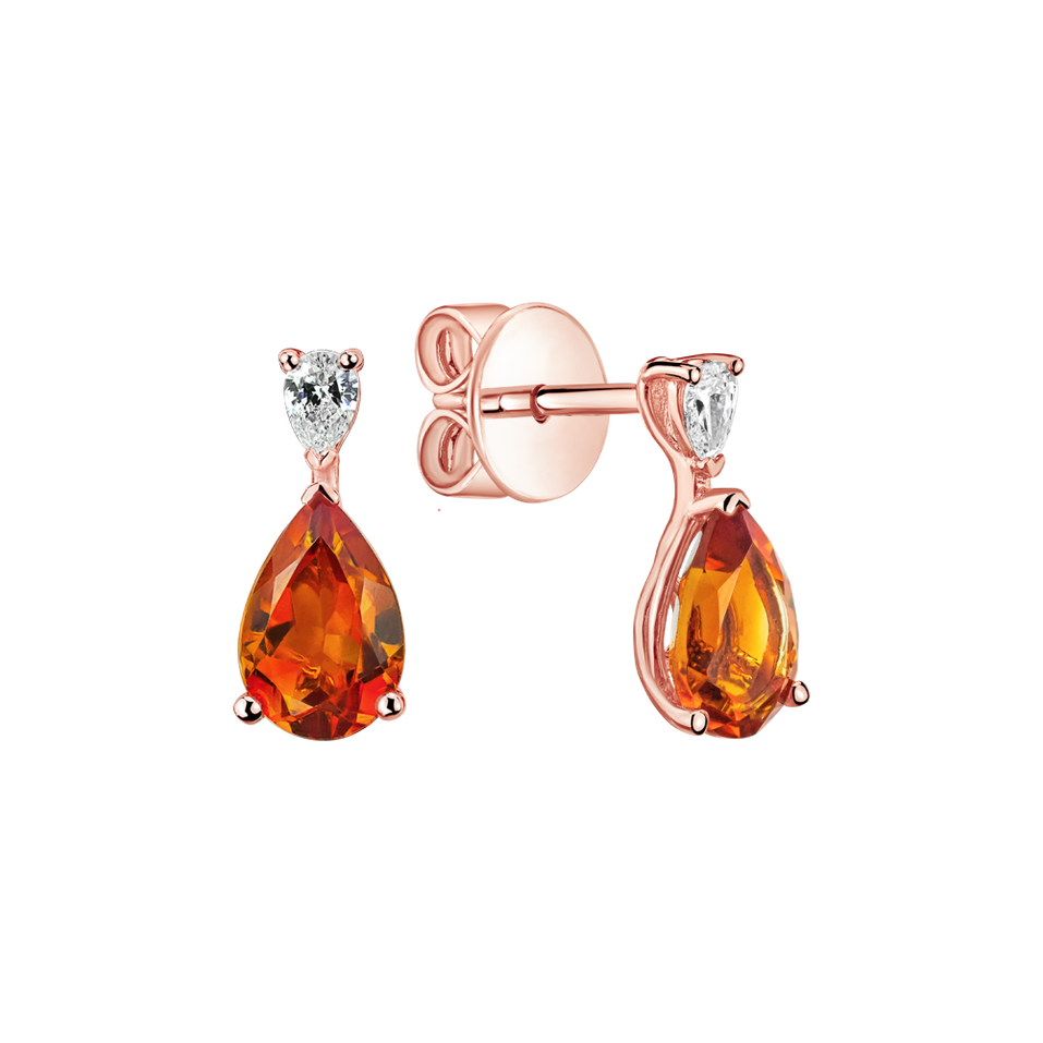 Diamond earrings with Citrine Whispers of Light