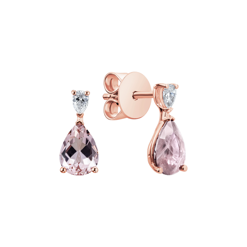 Diamond earrings with Morganite Whispers of Light
