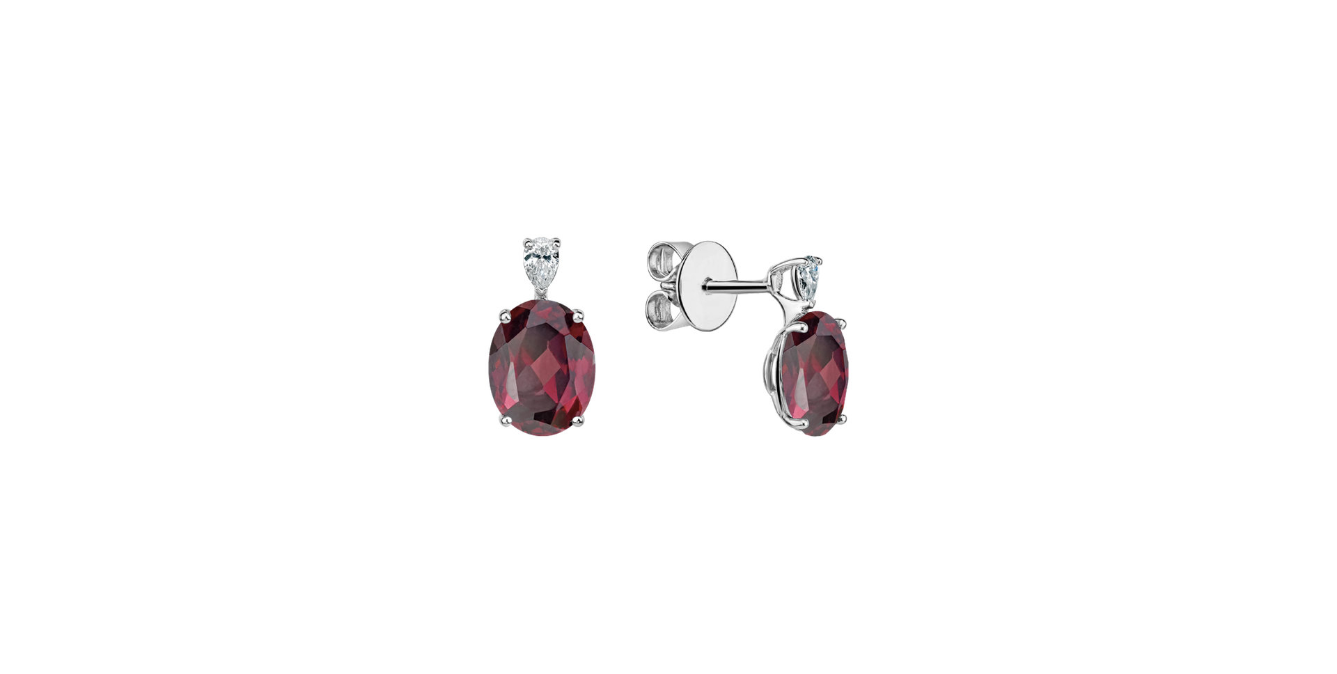 Diamond earrings with Rhodolite Annelise