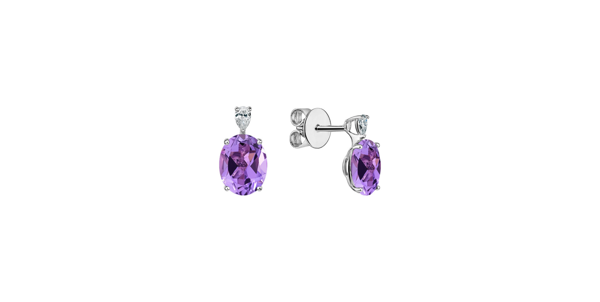 Diamond earrings with Amethyst Annelise
