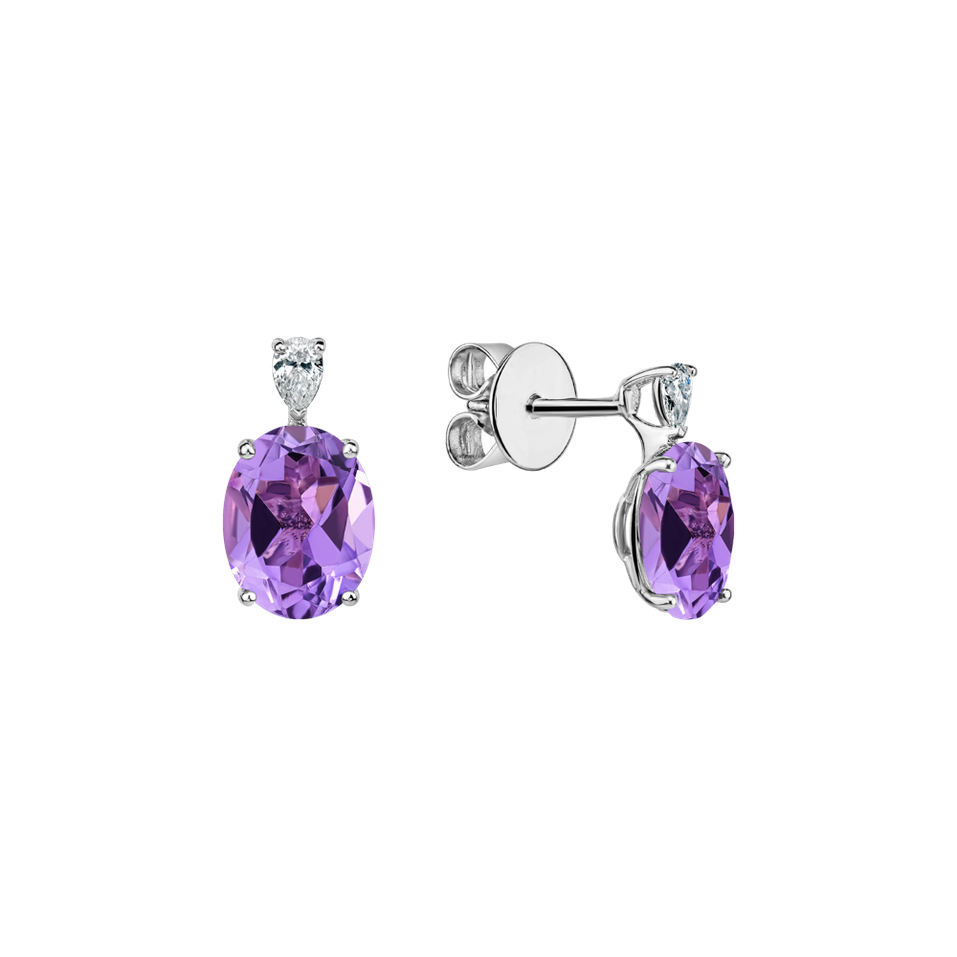 Diamond earrings with Amethyst Annelise