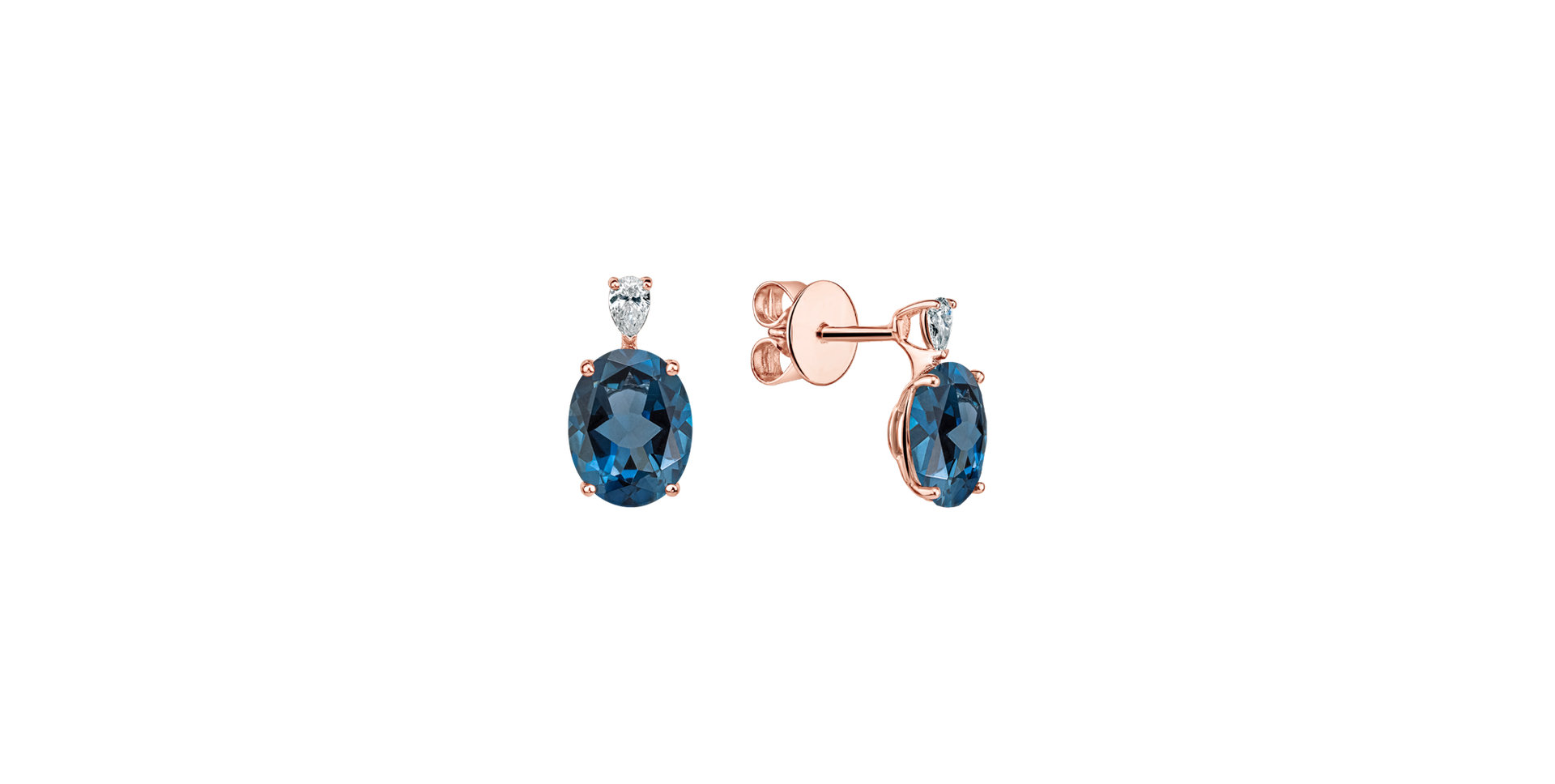 Diamond earrings with Topaz Annelise