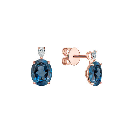 Diamond earrings with Topaz Annelise